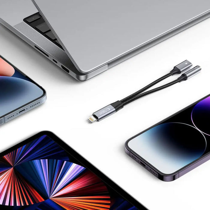 Tech-Protect UltraBoost Lightning (male) / mini jack 3.5mm (female) - Lightning (female) - black - Cell phone