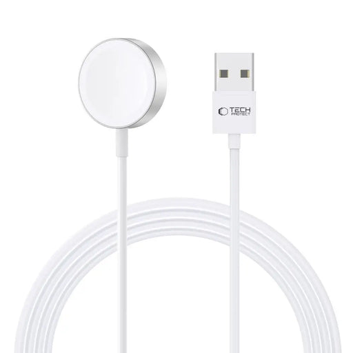 Tech-Protect UltraBoost Magnetic Inductive Charger with USB-A Connector for Apple Watch 1.2m - White - Cell phone USB