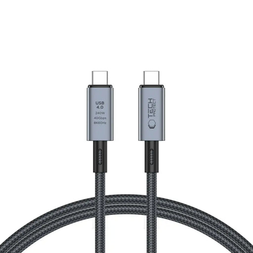 Tech-Protect UltraBoost Max USB-C 4.0 / USB-C 4.0 PD Cable 240W 8K 40Gbps 1m - Gray - Cell phone cables<<<HurtelXML