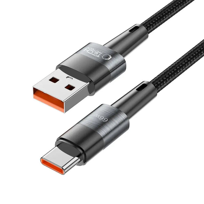Tech-Protect UltraBoost USB-C / USB-A Cable 66W 6A 0.25m - Gray - Cell phone cables<<<HurtelXML