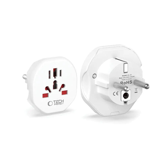 Tech-Protect Universal Travel Adapter to EU - white - Cables and tapes<<<HurtelXML