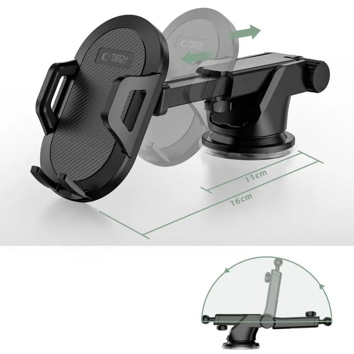 Tech-Protect V1 Car Phone Holder for Windshield/Cockpit - Black - Cell phone holders<<<HurtelXML