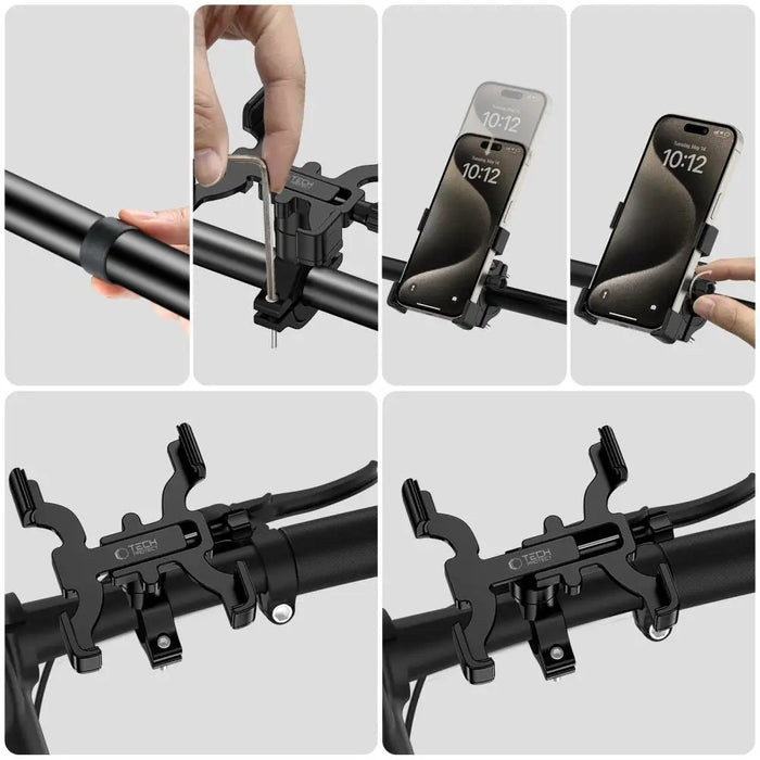 Tech-Protect V3 Bike Phone Holder for Handlebars - Black - Cell phone holders<<<HurtelXML