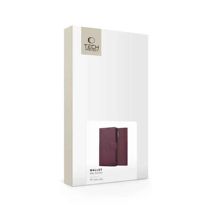 Tech-Protect Wallet Case for iPhone 16e - Burgundy - Cell phone cases and covers<<<HurtelXML