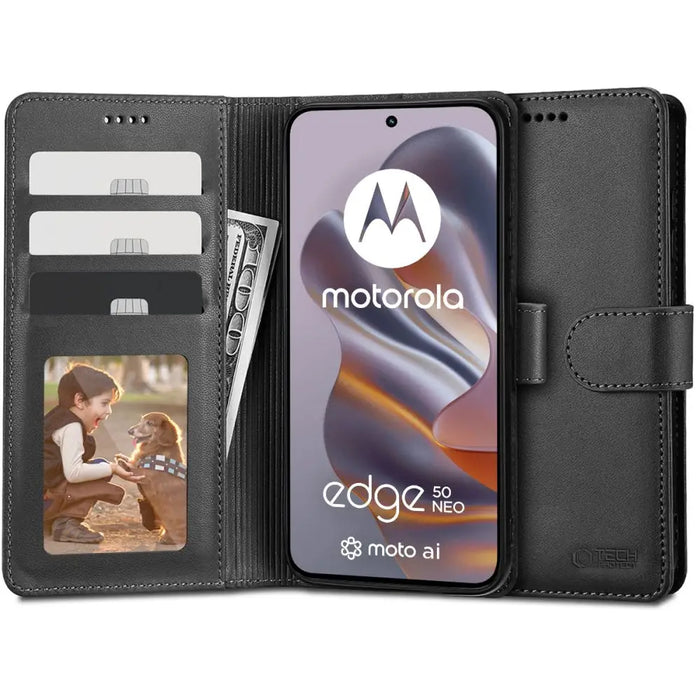 Tech-Protect Wallet Case for Motorola EDGE 50 NEO - Black - Cell phone cases and covers<<<HurtelXML