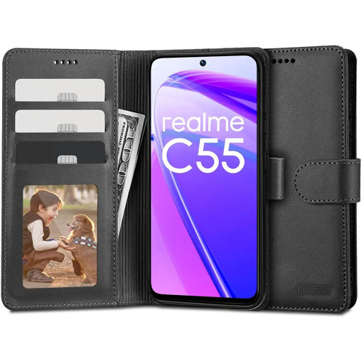 Tech-Protect Wallet case for Realme C55 - black - Cell phone cases and covers<<<HurtelXML