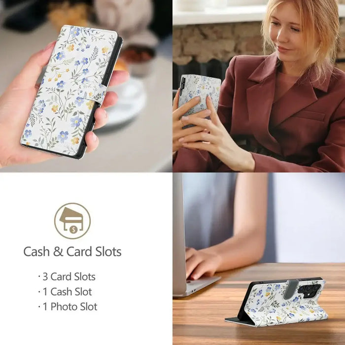 Tech-Protect Wallet Case for Samsung Galaxy A36 5G - White Daisies - Cell phone cases and covers<<<HurtelXML
