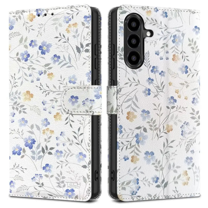 Tech-Protect Wallet Case for Samsung Galaxy A56 5G - White Daisies - Cell phone cases and covers<<<HurtelXML