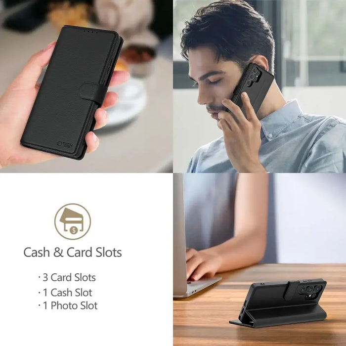 Tech-Protect Wallet Case for Samsung Galaxy S25+ - Black - Cell phone cases and covers<<<HurtelXML