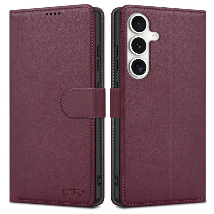 Tech-Protect Wallet Case for Samsung Galaxy S25 - Burgundy - Cell phone cases and covers<<<HurtelXML