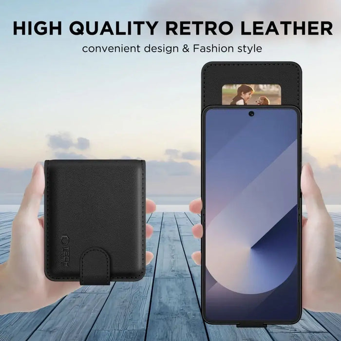 Tech-Protect Wallet Case for Samsung Galaxy Z Flip 6 / 7 Fe - Black - Cell phone cases and covers<<<HurtelXML