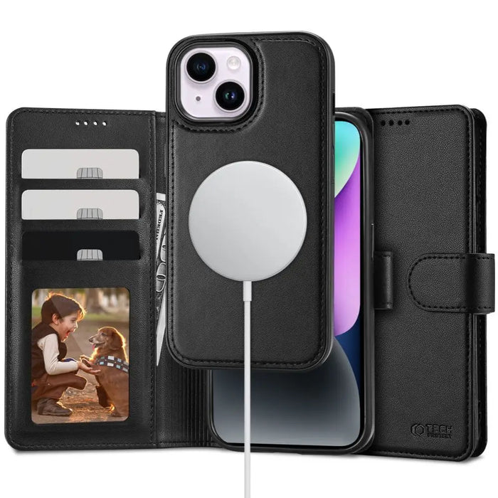 Tech-Protect Wallet MagSafe case for iPhone 15 - black - Cell phone cases and covers<<<HurtelXML