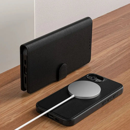 Tech-Protect Wallet MagSafe iPhone 16e Case - Matte Black - Cell phone cases and covers<<<HurtelXML