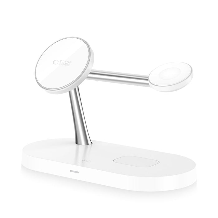 Tech-Protect A12 3in1 MagSafe Inductive Charger for Smartphone/Headphones/Smartwatch - White