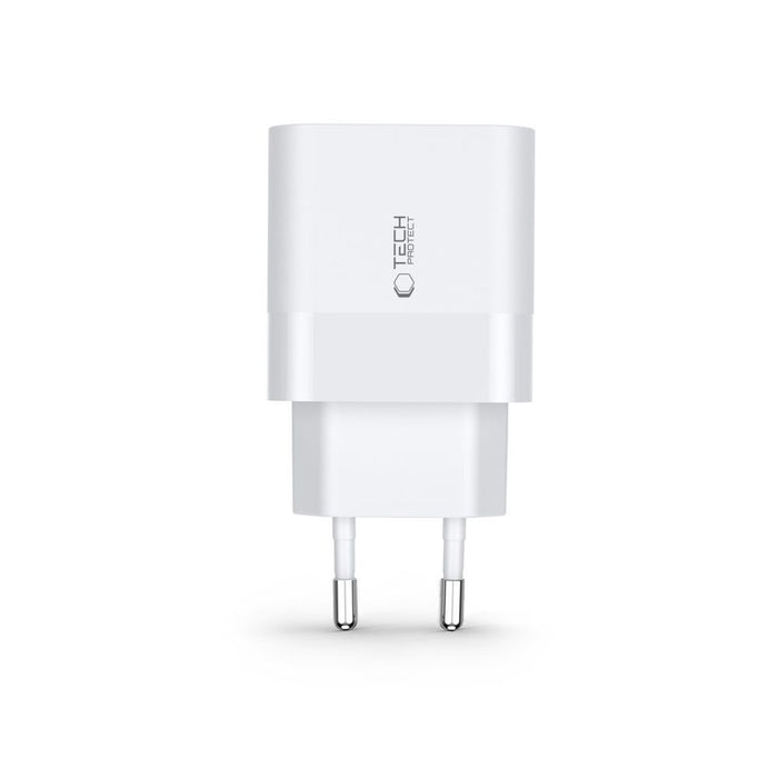 Tech-Protect C30W charger USB-C PD 30W / USB-A QC 3.0 - white
