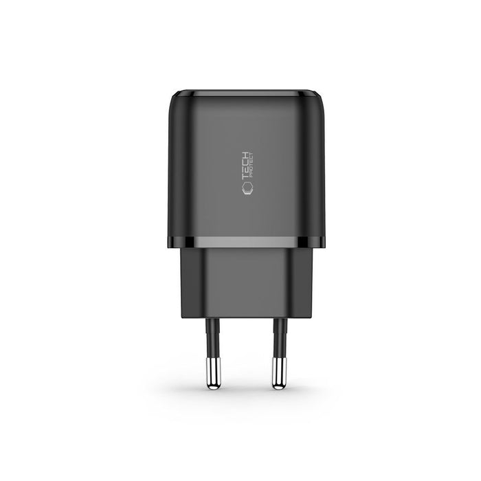 Tech-Protect C20W Charger USB-C PD 20W / USB-A QC 3.0 - Black
