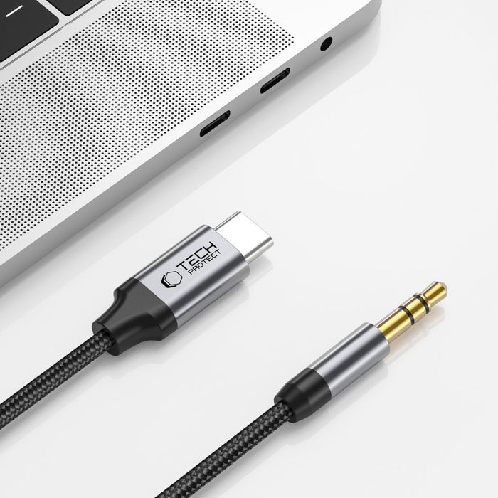 Tech-Protect UltraBoost audio USB-C / 3.5mm mini jack cable 1 m - black