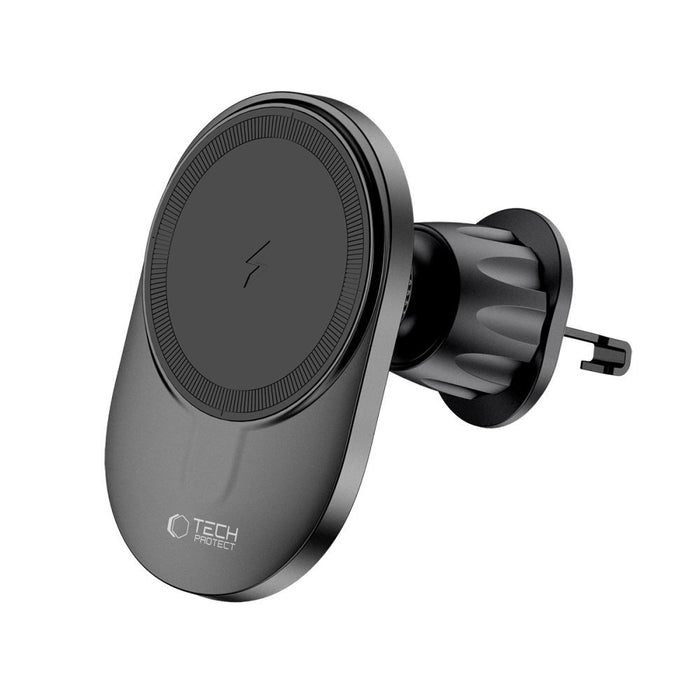Tech-Protect MM15W-V1 Car Phone Holder with MagSafe 15W Wireless Charger for Cockpit/Air Vent - Black