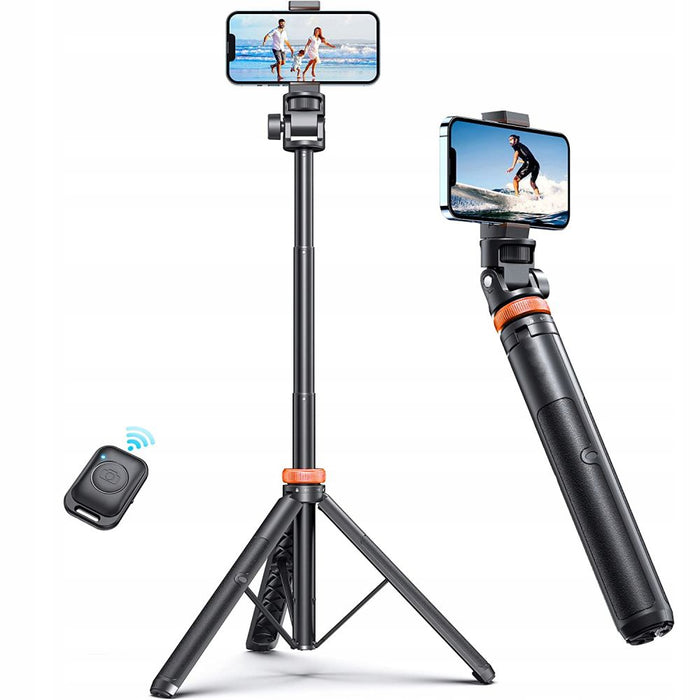 Tech-Protect L03S Bluetooth selfie stick with remote control, tripod up to 148cm and head 180 - black
