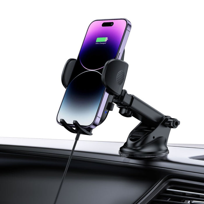 Tech-Protect CM15W-V1 Car Phone Holder with 15W Inductive Charger for Cockpit/Air Vent - Black