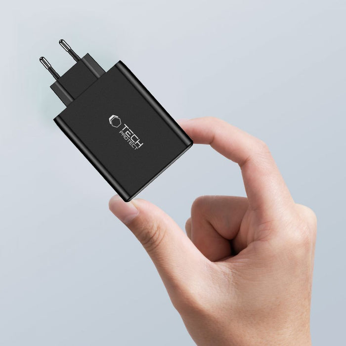 Tech-Protect NC100W-GAN charger network GaN 3x USB-C PD 100W / USB-A QC 3.0 - black