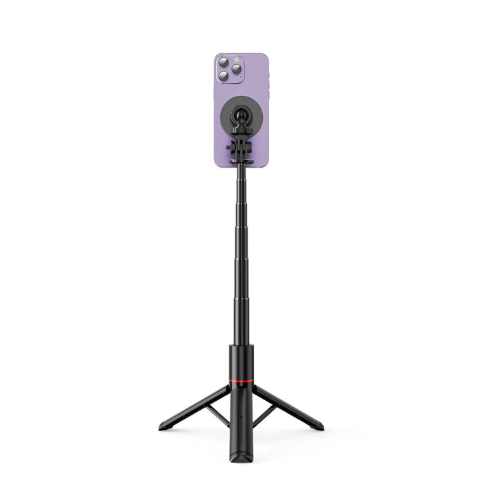 Tech-Protect L06S Bluetooth magnetic selfie stick with MagSafe, remote control, tripod up to 82cm and 360 head - black