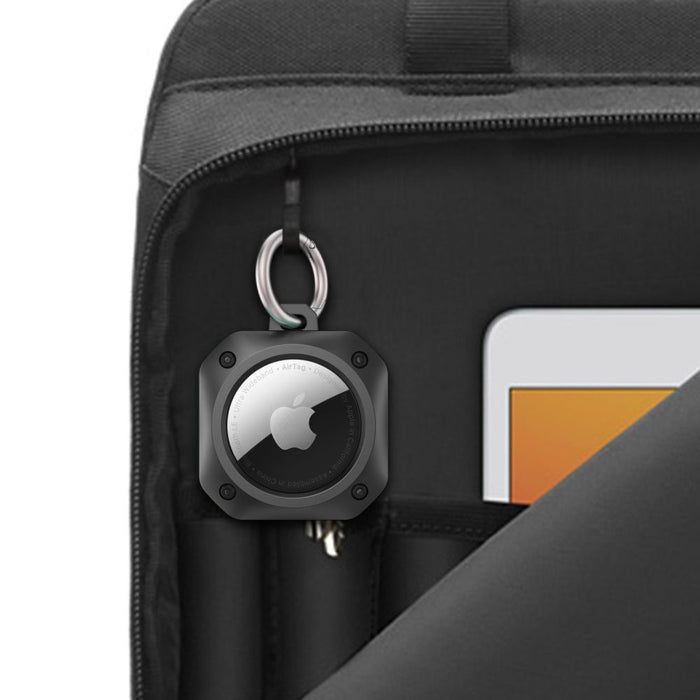 Tech-Protect Rough Pro Case for Apple AirTag 1/2 with Ring - Black
