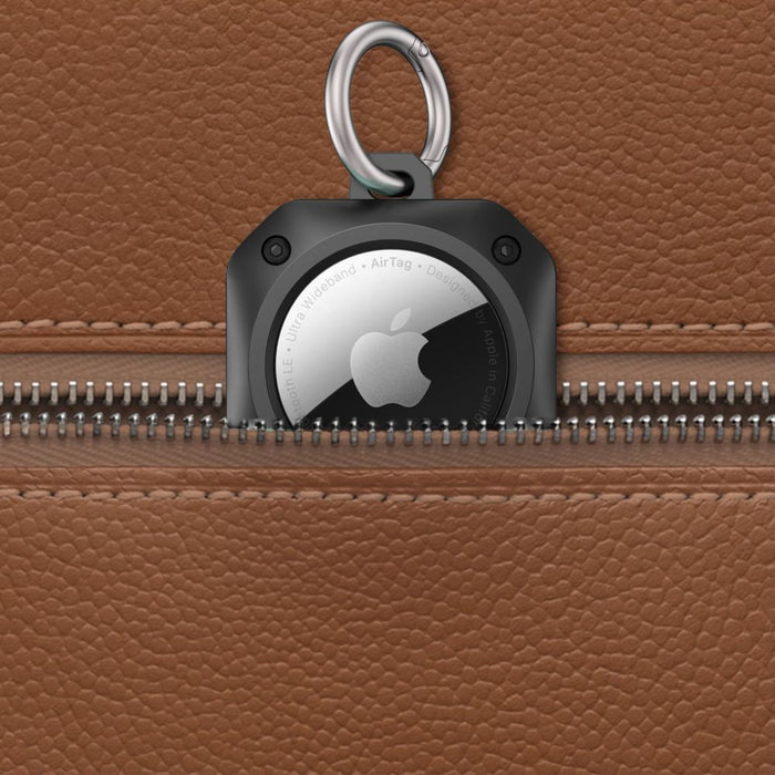 Tech-Protect Rough Pro Case for Apple AirTag 1/2 with Ring - Black