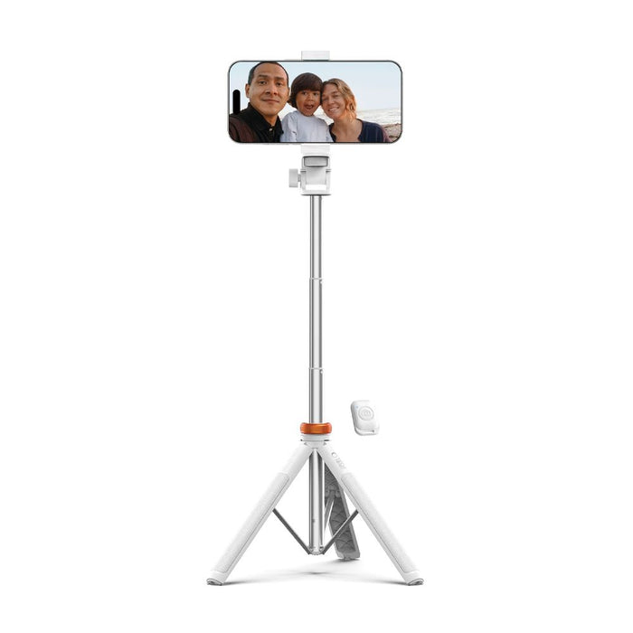 Tech-Protect L03S Bluetooth selfie stick with remote control, tripod up to 148cm and 180 head - white