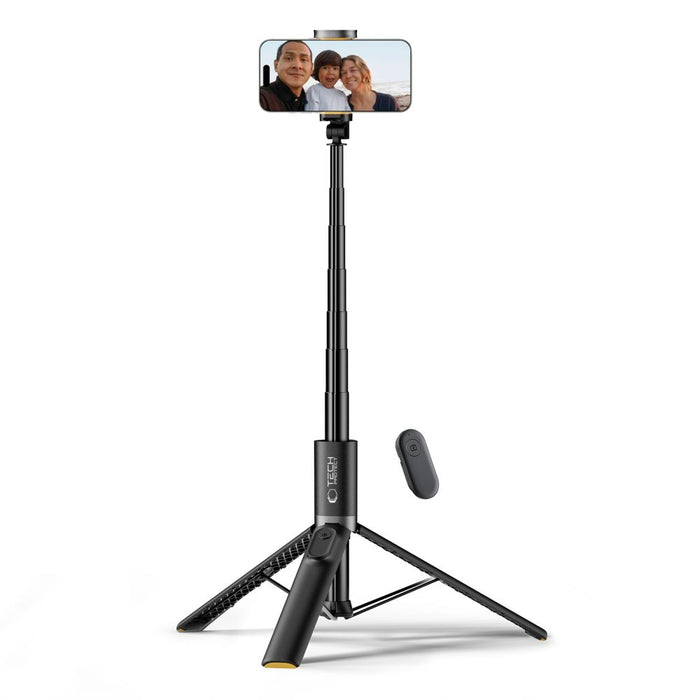 Tech-Protect L08S Bluetooth Selfie Stick with Remote Control, Tripod up to 141cm - Black