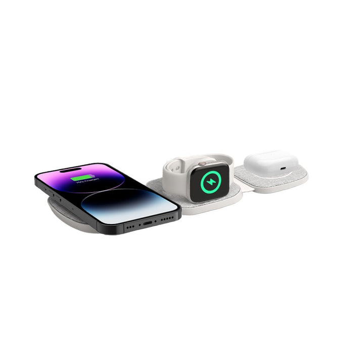 Tech-Protect QI15W-A32 3-in-1 Inductive Charger with MagSafe for Smartphone / Apple Watch / AirPods - Gray