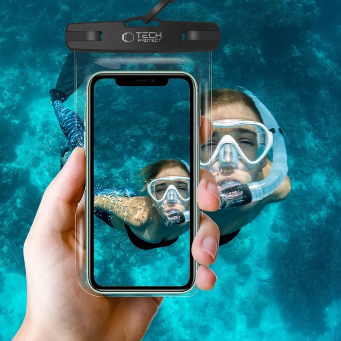 Tech-Protect Waterproof Case UWC7 waterproof for devices up to 6.9" - black and orange