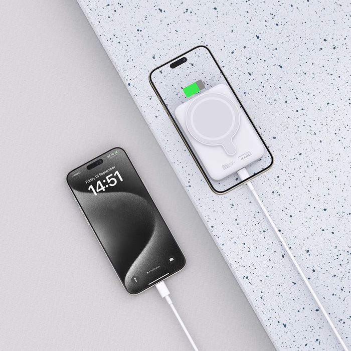 Tech-Protect LifeMag PB11 Powerbank with MagSafe 10000mAh 15W USB-C port - white + USB-C cable