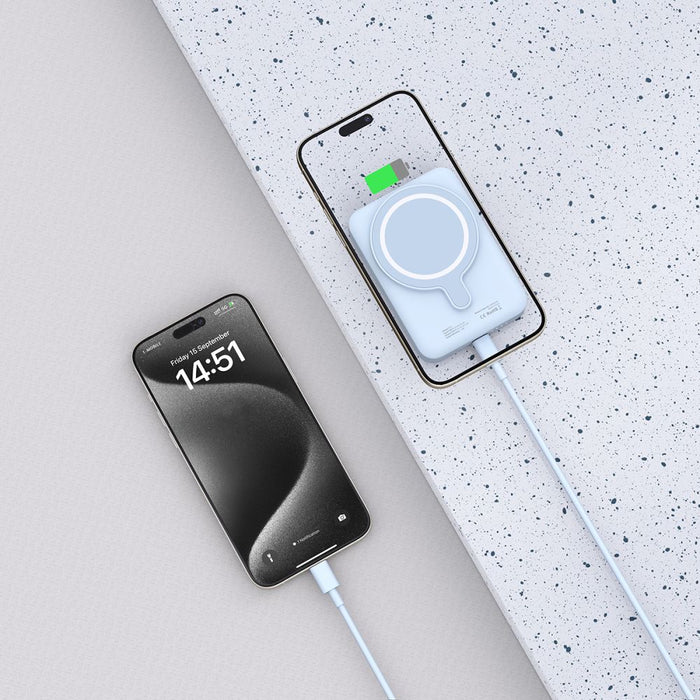 Tech-Protect LifeMag PB11 Powerbank with MagSafe 10000mAh 15W USB-C port - blue + USB-C cable