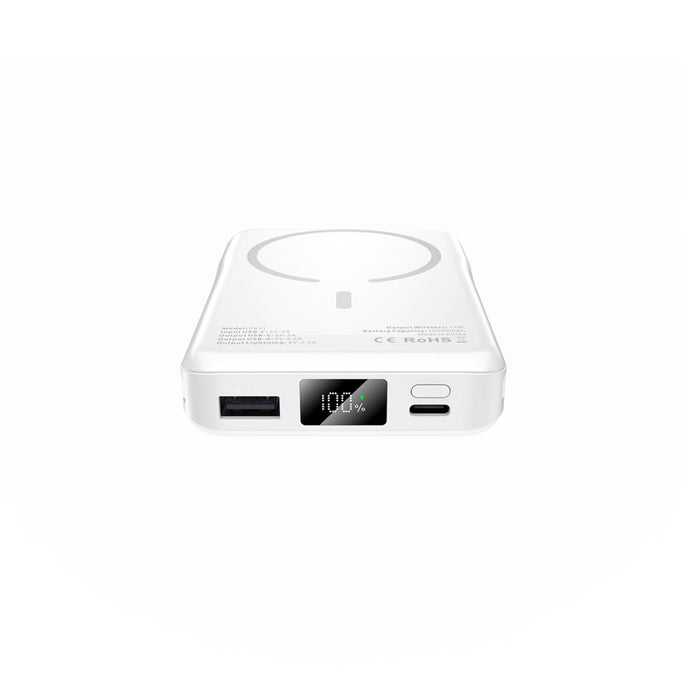 Tech-Protect LifeMag PB31 Power Bank with MagSafe 10000mAh 15W USB-C / USB-A / Built-in USB-C / Lightning Cables - White
