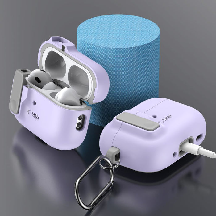 Tech-Protect Slim Hook Case with Carabiner for Apple AirPods Pro 1 / 2 - Purple