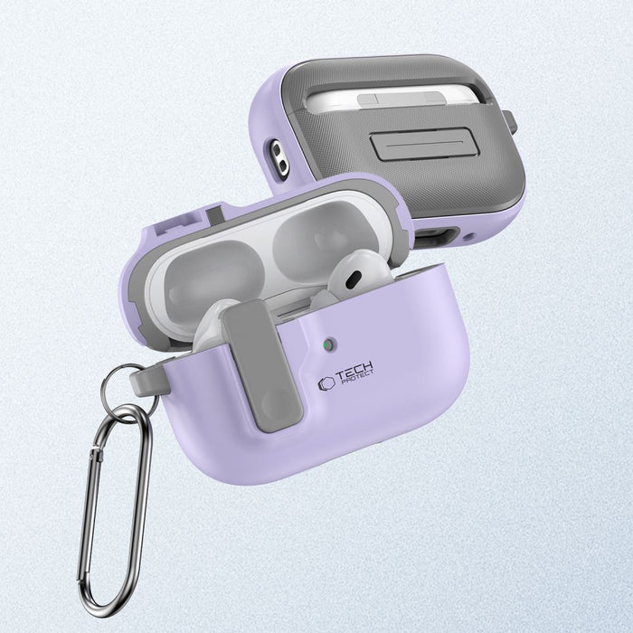 Tech-Protect Slim Hook Case with Carabiner for Apple AirPods Pro 1 / 2 - Purple