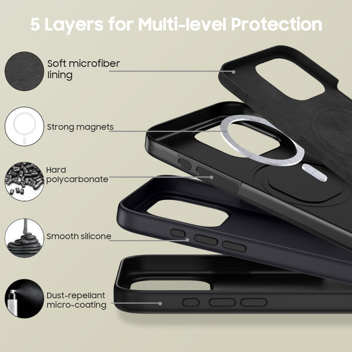 Tech-Protect Silicone MagSafe iPhone 16 Pro Case - Black