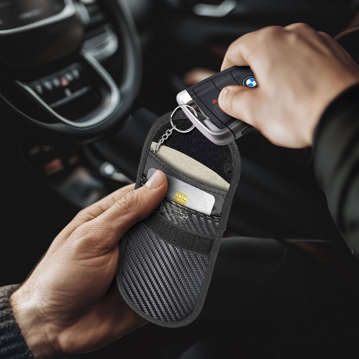 Tech-Protect KLR100 RFID Blocking Car Key Case - Black - Carbon