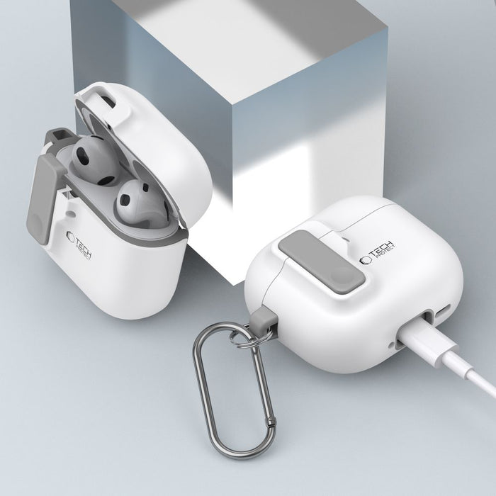 Tech-Protect Slim Hook Case for AirPods 4 - White