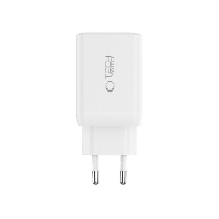 Tech-Protect NC45W-GAN 2-PORT PD45W Charger + TYPE-C CABLE - white