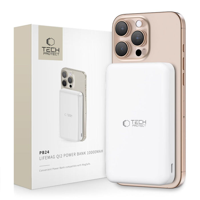 Powerbank Tech-Protect PB24 LifeMag QI2 MagSafe 10000 mAh - white
