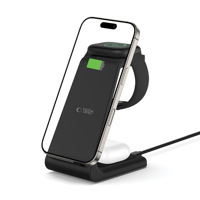 Tech-Protect QI15W-A36 3in1 charging station for Apple - black