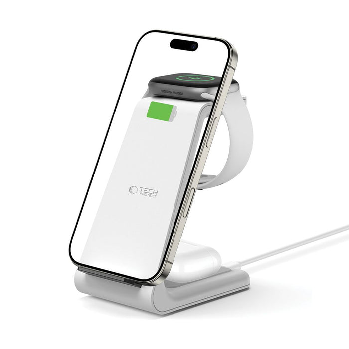 Tech-Protect QI15W-A36 3in1 charging station for Apple - white