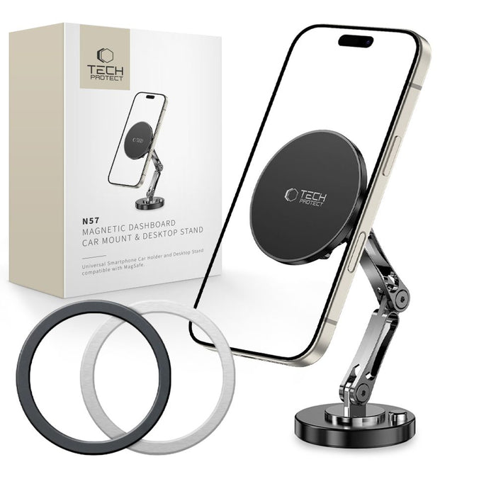 Tech-Protect N57 Magnetic MagSafe Car/Desk Mount - Black