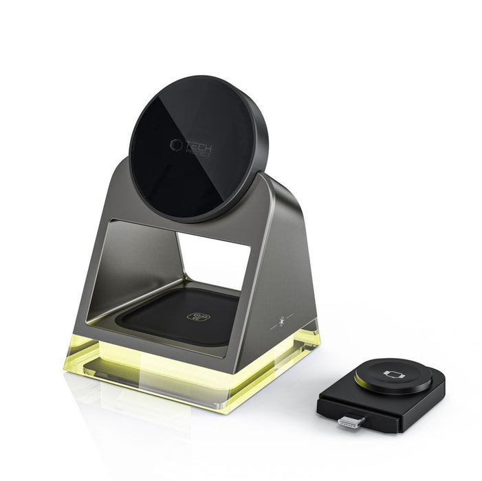 Tech-Protect QI15W-A43 3in1 Wireless Charger with MagSafe for Apple Devices - Black