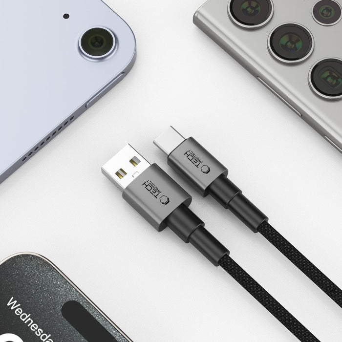 Tech-Protect UltraBoost DNA USB-A / USB-C Cable 15W/3A 100cm - Gray