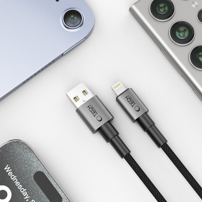 Tech-Protect UltraBoost DNA USB-A / Lightning cable 15W/2.4A 100 cm - gray