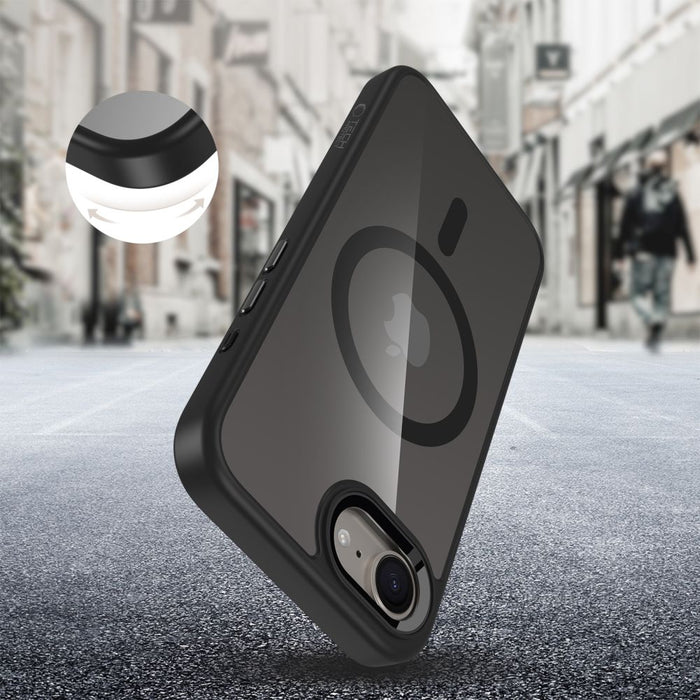 Tech-Protect MagMat MagSafe Case for iPhone 16e / 17e - Black-Transparent