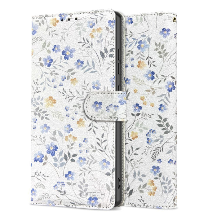 Tech-Protect Wallet Case for Samsung Galaxy A56 5G - White Daisies